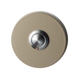 GPF Bouwbeslag Anastasius 9827.A4.1100 beldrukker rond 50x8 mm met RVS button Champagne blend GPF9827A41100