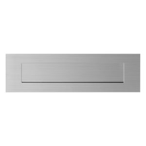 GPF Bouwbeslag RVS GPF9834.09 briefplaat rechthoekig 350x100x2,5 mm met verende achterliggende binnenklep RVS geborsteld GPF983409000