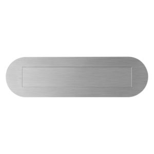 GPF Bouwbeslag RVS GPF9835.09 briefplaat ovaal 350x100x2,5 mm met rechthoekige verende vlakke binnenklep RVS geborsteld GPF983509000