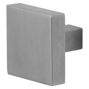 GPF Bouwbeslag RVS 9856.09 S4 vierkante knop 53x53x16 mm voor veiligheids schilden vast met bout M10 RVS geborsteld GPF985609410