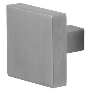 GPF Bouwbeslag RVS 9858.09 S4 vierkante knop RVS geborsteld 60x60x16 mm voor veiligheids schilden vast met bout M10 RVS geborsteld GPF985809410