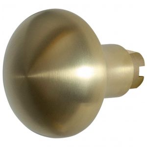 GPF Bouwbeslag PVD 9859.P4 S4 Paddenstoel knop 52 mm voor veiligheids schilden vast met bout M10 PVD mat messing GPF9859P4410