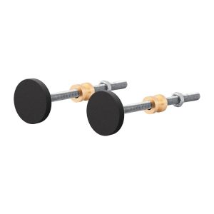 GPF Bouwbeslag ZwartWit GPF9957.61EB 20-22-25-30-32-38 mm bevestigingsset zwart voor enkelzijdige montage door deur zonder rozet set 2 stuks GPF995761EB0000