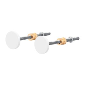 GPF Bouwbeslag ZwartWit GPF9957.62EB 20-22-25-30-32-38 mm bevestigingsset wit voor enkelzijdige montage door deur zonder rozet set 2 stuks GPF995762EB0000