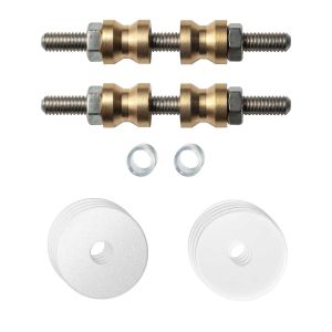 GPF Bouwbeslag ZwartWit 9969.62DB glasdeur set met vlak rozet 27x2 mm met 27x2 mm transparante onder rozet voor grepen met dubbelzijdige bevestiging wit GPF996962DB27