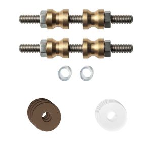 GPF Bouwbeslag Anastasius GPF9969.A2DB glasdeur set met vlak rozet 19x2 mm en 19x2 mm transparant onder rozet voor grepen met dubbelzijdige bevestiging Bronze blend GPF9969A2DB19