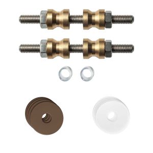 GPF Bouwbeslag Anastasius GPF9969.A2DB glasdeur set met vlak rozet 22x2 mm en 22x2 mm transparant onder rozet voor grepen met dubbelzijdige bevestiging Bronze blend GPF9969A2DB22
