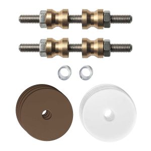 GPF Bouwbeslag Anastasius GPF9969.A2DB glasdeur set met vlak rozet 35x2 mm en 35x2 mm transparant onder rozet voor grepen met dubbelzijdige bevestiging Bronze blend GPF9969A2DB35