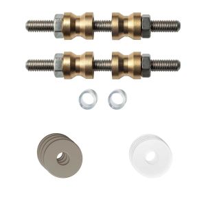 GPF Bouwbeslag Anastasius GPF9969.A3DB glasdeur set met vlak rozet 19x2 mm en 19x2 mm transparant onder rozet voor grepen met dubbelzijdige bevestiging Mocca blend GPF9969A3DB19