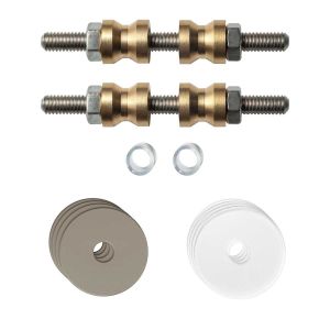 GPF Bouwbeslag Anastasius GPF9969.A3DB glasdeur set met vlak rozet 27x2 mm en 27x2 mm transparant onder rozet voor grepen met dubbelzijdige bevestiging Mocca blend GPF9969A3DB27