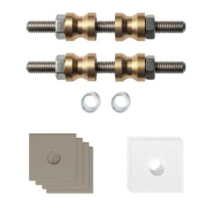 GPF Bouwbeslag Anastasius GPF9970.A3DB glasdeur set met vlak rozet 24x24x2 mm en 24x24x2mm transparant onder rozet voor grepen met dubbelzijdige bevestiging Mocca blend GPF9970A3DB24 GPF9970A3DB24