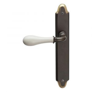 Mandelli1953 640L BB72 Doge deurkruk gatdeel op langschild 260x47 mm BB 72 mm linkswijzend antiek brons TH50640BA0211