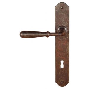 Utensil Legno FM030L M deurkruk gatdeel op schild 245x40 mm blind geveerd linkswijzend roest TH700307M200