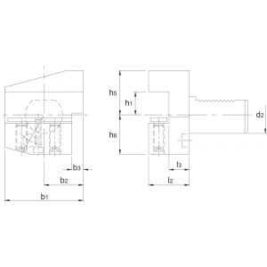 Phantom 84.912 VDI-houder DIN 69880 uitvoering B3 radiaal rechts 40 mm 84.912.4024