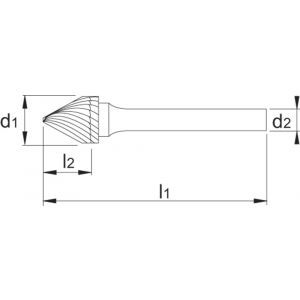 Phantom 41.600 HM stiftfrees model J kegelvorm 60 graden schacht 6 mm 3-FINE 10x8x6x55 mm 41.600.1003