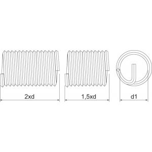 Phantom 28.832 Phan-Coil RVS schroefdraad inzetstukken UNC 1/4 inch-20 2xD set 25 stuks 28.832.4063