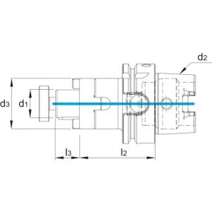 Phantom 82.327 DIN 6358 Combi-opsteekfreeshouder voor frezen met langs- en dwarsspiebaan HSK-A volgens DIN 69893 HSK63A 16 mm L60 mm 82.3276161