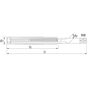 Phantom 25.950 HSS-E machinetap Trapezium voor doorlopende gaten TR28x5 mm 25.950.2805