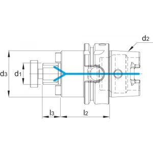 Phantom 82.267 DIN 6357 opsteekfreeshouder voor frezen met dwarsspiebaan HSK-A volgens DIN 69893 HSK63A 27 mm L55 mm 82.267.6271