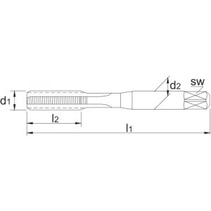 Phantom 21.822 HSS handtap ISO 529 vorm C metrisch fijn voor Phan-Coil EG MF10x10 mm 21.822.1010