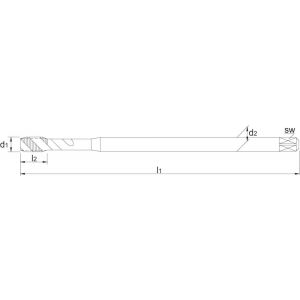 Phantom 23.370 UNI HSS-E machinetap metrisch lang voor blinde gaten M8 23.370.0800