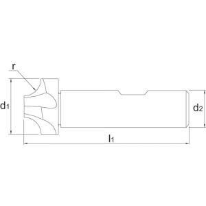 Phantom 36.410 HSS-E radiusfrees DIN 6518-B kwarthol frees diameter 15 mm R45 36.410.0450