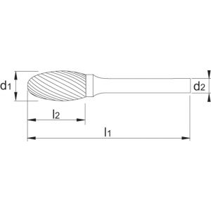 International Tools 41.450 Eco Pro HM stiftfrees model E druppelvorm 10x15x6x60 mm 41.450.1006