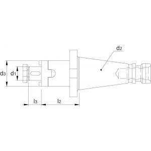 Phantom 82.323 DIN 6358 Combi-opsteekfreeshouder voor frezen met langs- en dwarsspiebaan SK volgens DIN 2080 SK40 40 mm L52 mm 82.3234040