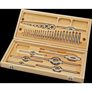 International Tools 29.120 Eco Pro set draadsnijden in houten cassette UNC 1/4-1 inch 29.120.0004