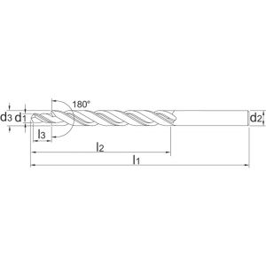 Phantom 16.600 HSS meerfasenboor DIN 8376 180 graden M8 9x15 mm 16.600.0800