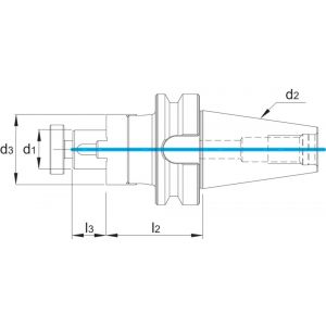 Phantom 82.326 DIN 6358 Combi-opsteekfreeshouder voor frezen met langs- en dwarsspiebaan BT volgens MAS 403 BT BT50 27 mm L100 mm 82.3265272