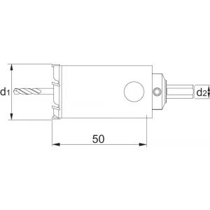 Phantom 61.680 HM-tip gatfrees lange diepgat uitvoering 50 mm materiaaldikte <12 mm 21 mm 61.680.0021