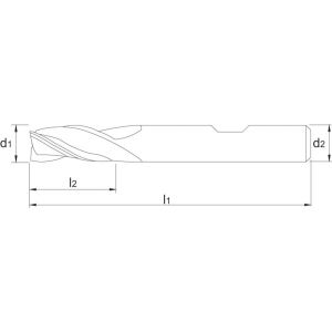 Phantom 33.254B VHM schachtfrees 3-snijder DIN 6527-B lang AlTiN-X 4x8 mm blisterverpakking 33.254.0400B