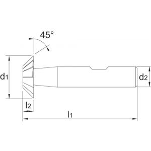 Phantom 36.720 HSS-E duivenstaartfrees DIN 1833-D 45 graden 16x4 mm 36.720.1600