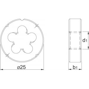 International Tools 27.110 Eco Pro HSS ronde snijplaat DIN EN 22568 metrisch 25 mm M10 27.110.1000