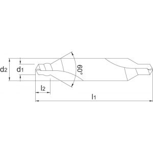 Phantom 15.200 HSS centerboor DIN 333-W met kraag 60 graden 6x18 mm 15.200.6018