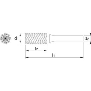 Phantom 41.520B HM stiftfrees model B cilindrisch met kopvertanding 3-FINE 12x25x6x70 mm blisterverpakking 41.520.1203B