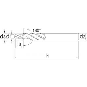 Phantom 16.504 HSS-E meerfasenboor AlCrN-X 180 graden M4 45x8 mm 16.504.0400