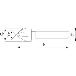 International Tools 42.590 Eco HSS verzinkboor DIN 335-A 90 graden meersnijder 20 mm 42.590.2000