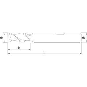 Phantom 32.320 HSS-E schachtfrees 2-snijder DIN 844-B kort type W aluminium 14x26 mm 32.320.1400