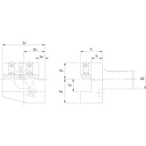 Phantom 84.910 VDI-houder DIN 69880 uitvoering B1 radiaal rechts 40 mm 84.910.4024