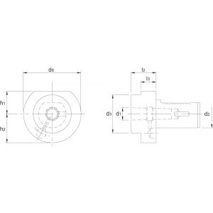 Phantom 84.955 VDI-houder DIN 69880 uitvoering F1 voor MK volgens DIN 228-B MK3 VDI 30 84.955.3003