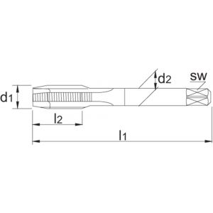 Phantom 25.105 HSS machinetap ISO 529 BSP (gasdraad) voor doorlopende gaten 5/8 inch-14 25.105.2291