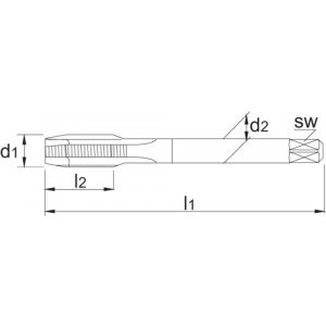 Phantom 25.097 UNI HSS-E machinetap DIN 5156 BSP (gasdraad) voor doorlopende gaten 1/8 inch-28 25.097.0973