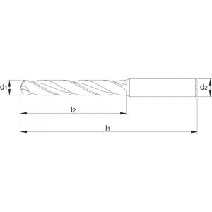 Phantom 11.271 UNI VHM spiraalboor DIN 6537-L 5xD TiAlN Whistle notch (DIN 6535-HE) 40 mm 11.271.0400