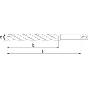 International Tools 11.415 Eco Pro HSS-E spiraalboor drievlaks schacht 13 mm 250 mm 11.415.2500