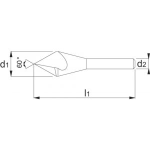 Phantom 42.320 HSS-E verzinkboor 60 graden 1 snijkant 6 mm 42.320.0600