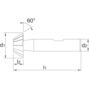 Phantom 36.750 HSS-E duivenstaartfrees DIN 1833-D 60 graden 16x63 mm 36.750.1600