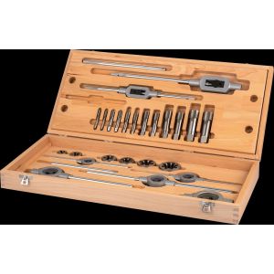 International Tools 29.120 Eco Pro set draadsnijden in houten cassette BSP 1/8-1 inch 29.120.0006