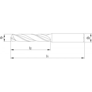 Phantom 11.251 UNI VHM spiraalboor DIN 6537-K 3xD TiAlN Whistle notch (DIN 6535-HE) 60 mm 11.251.0600